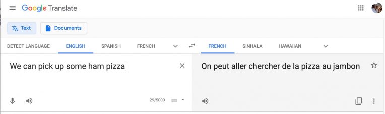 Chart Google Translate